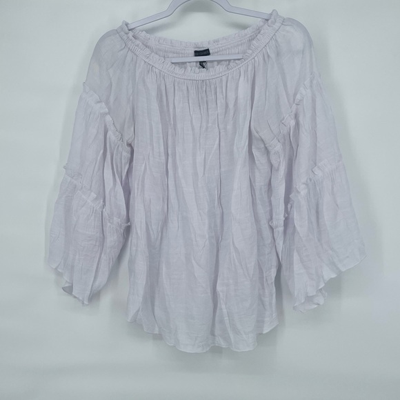 Coco + Carmen new with partial tag white gauzy top - Picture 1 of 8